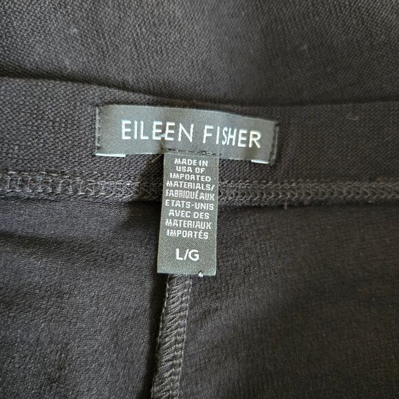 Eileen Fisher Pants Black Elastic Waist Washable Straight Leg Women Large - Picture 7 of 8